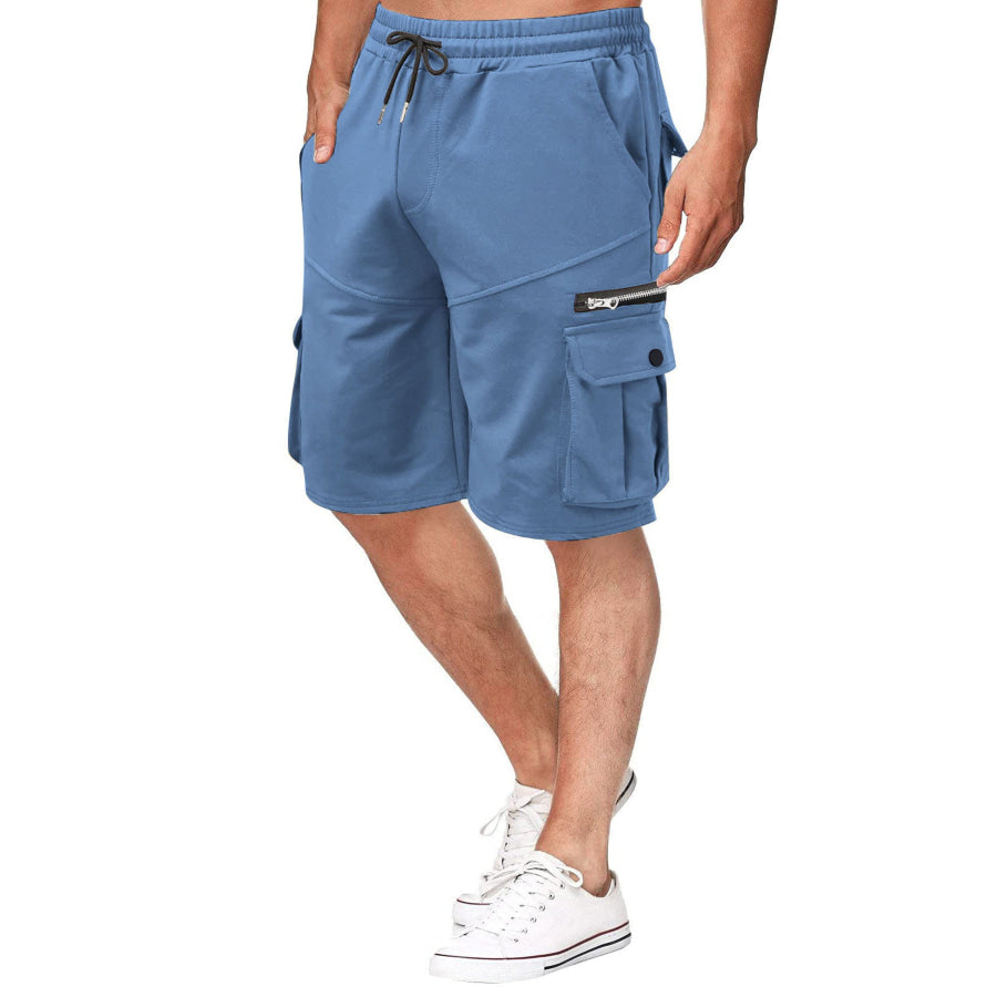 Men’s Full Size Drawstring Cargo Shorts Plus Sky Blue / S Apparel and Accessories