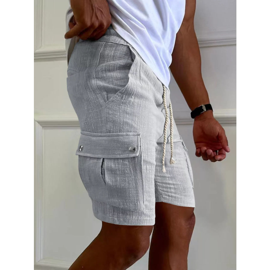 Men’s Full Size Drawstring Casual Cargo Shorts Plus Size Apparel and Accessories
