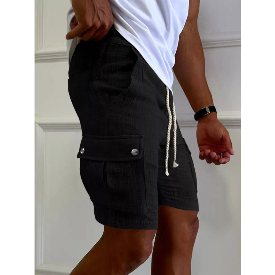 Men’s Full Size Drawstring Casual Cargo Shorts Plus Size Apparel and Accessories