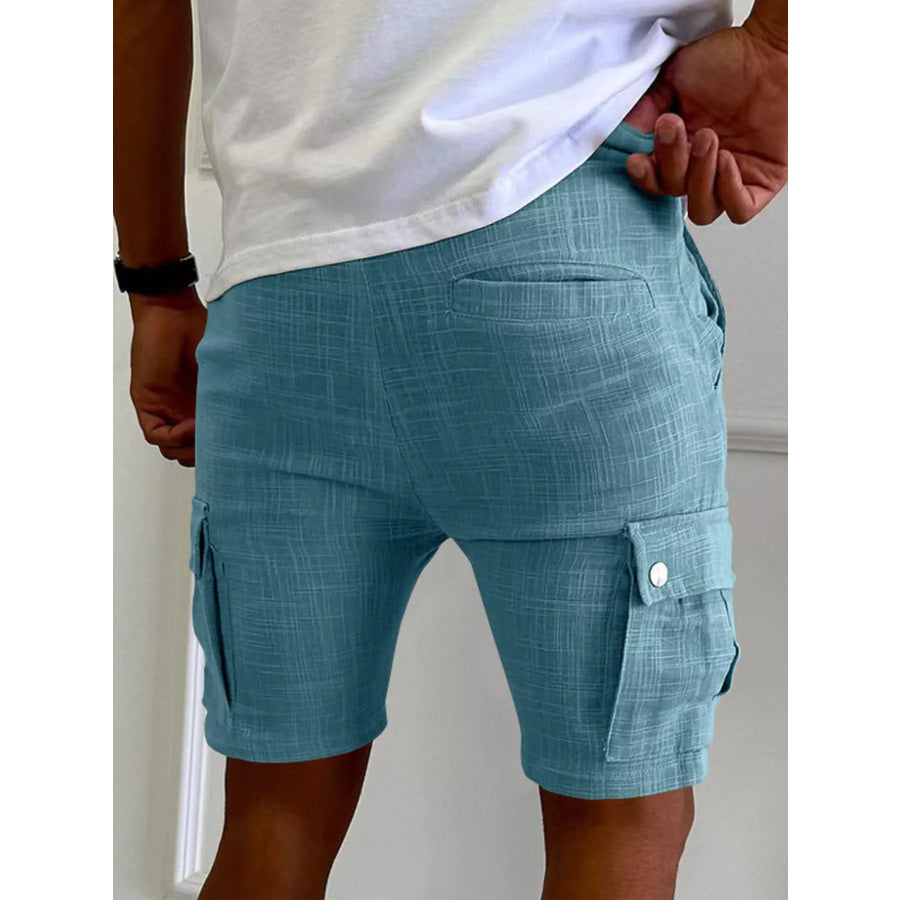 Men’s Full Size Drawstring Casual Cargo Shorts Plus Size Apparel and Accessories