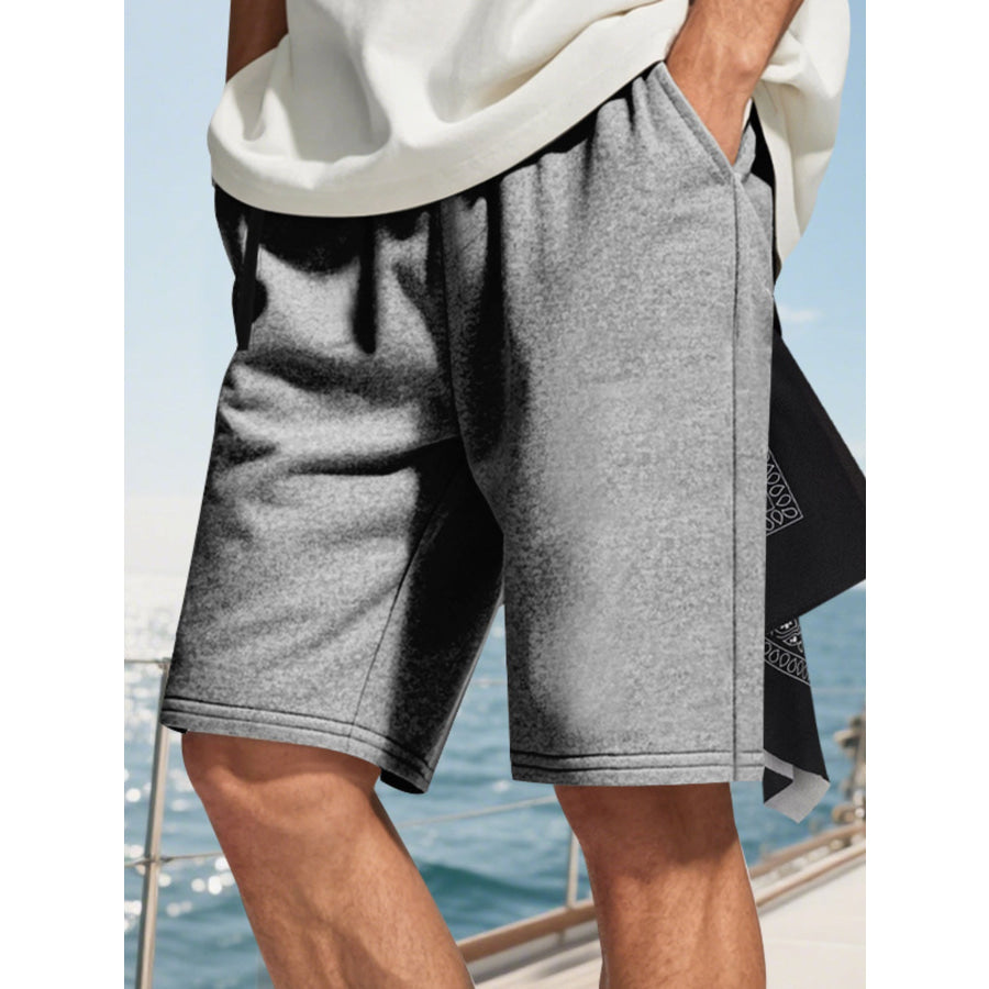 Men’s Full Size Drawstring Casual Shorts Plus Size Dark Gray / S Apparel and Accessories