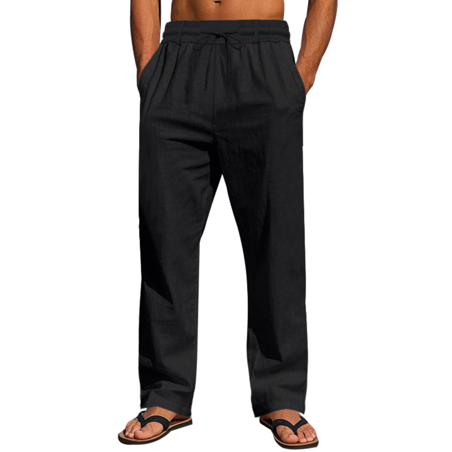 Men’s Full Size Drawstring Elastic Waist Loose Fit Pants Plus Apparel and Accessories