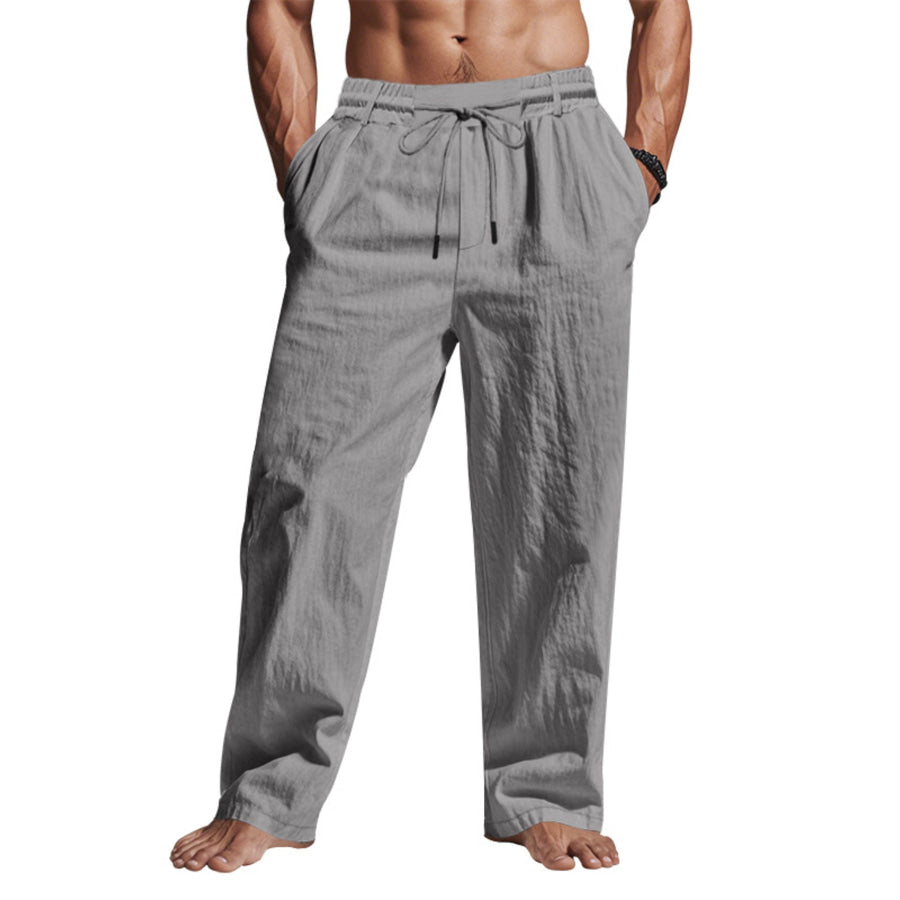 Men’s Full Size Drawstring Elastic Waist Loose Fit Pants Plus Apparel and Accessories
