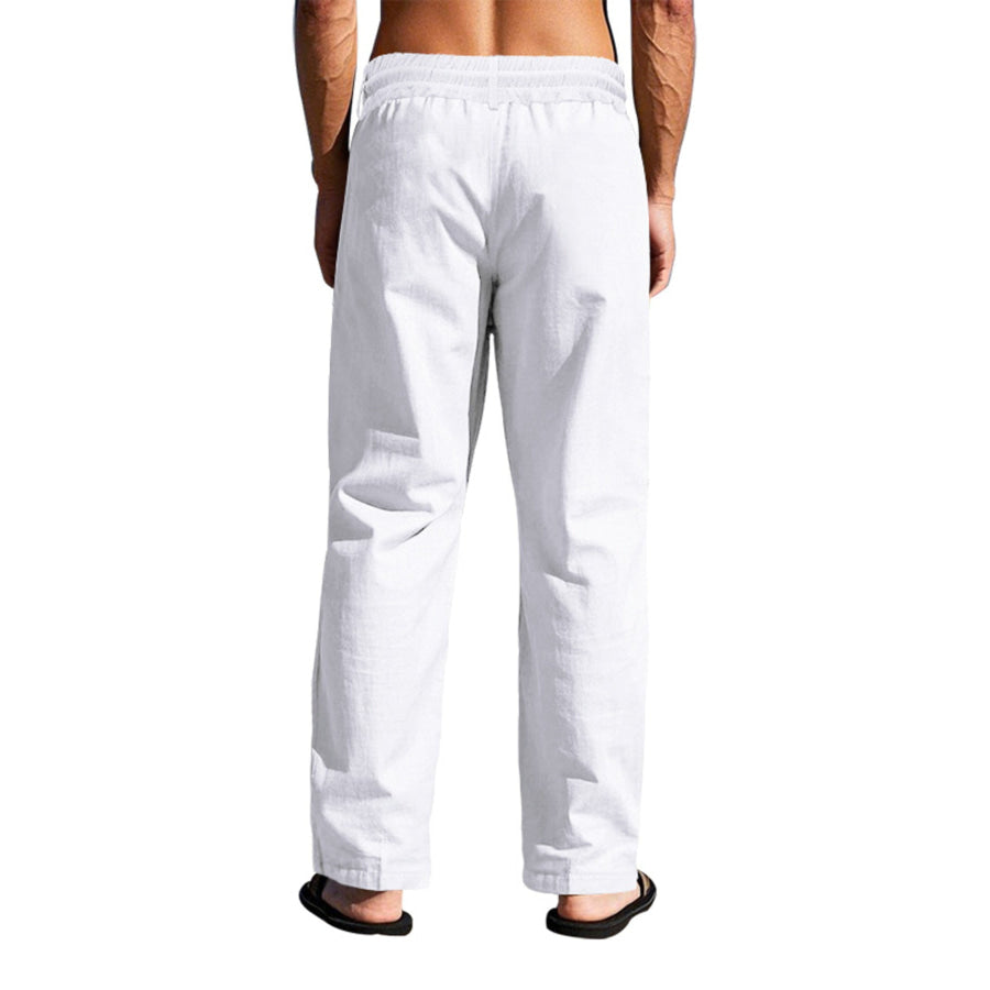 Men’s Full Size Drawstring Elastic Waist Loose Fit Pants Plus Apparel and Accessories