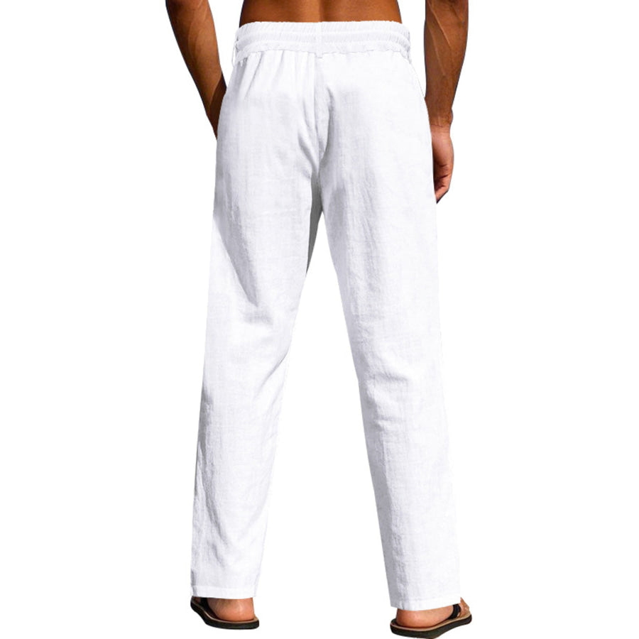 Men’s Full Size Drawstring Elastic Waist Loose Fit Pants Plus Apparel and Accessories