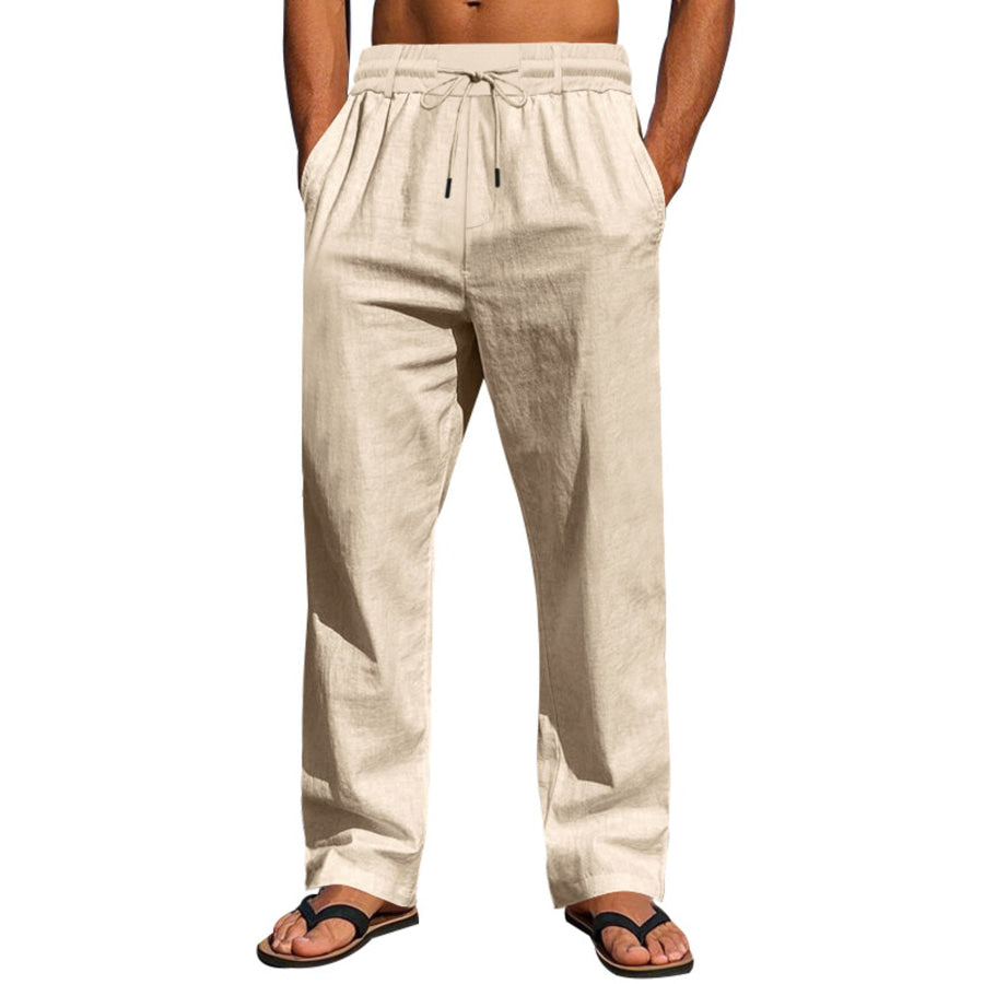Men’s Full Size Drawstring Elastic Waist Loose Fit Pants Plus Apparel and Accessories