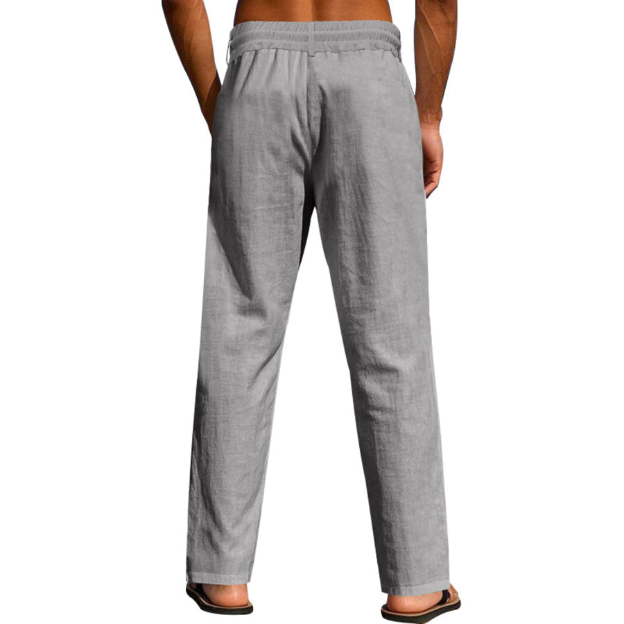Men’s Full Size Drawstring Elastic Waist Loose Fit Pants Plus Apparel and Accessories