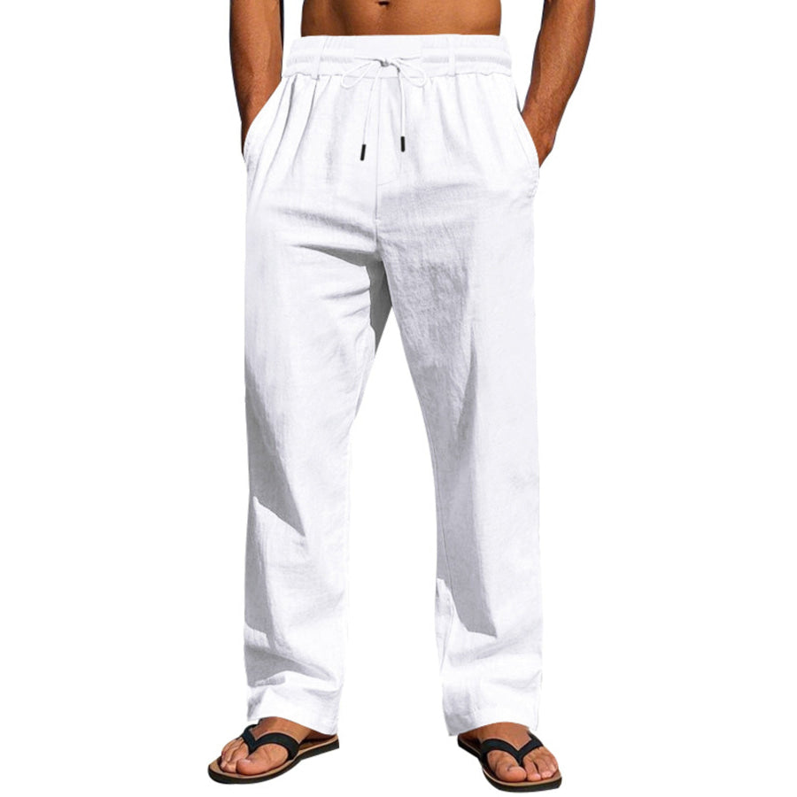 Men’s Full Size Drawstring Elastic Waist Loose Fit Pants Plus Apparel and Accessories