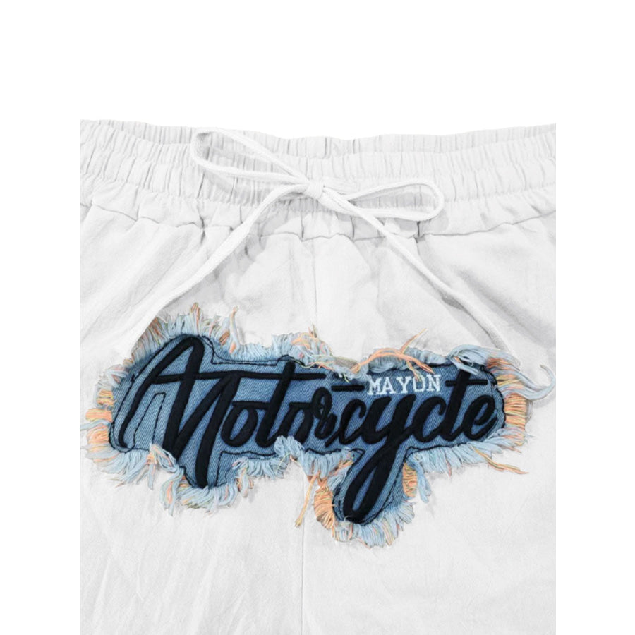 Men’s Full Size Drawstring Letter Casual Pants Plus Size Apparel and Accessories