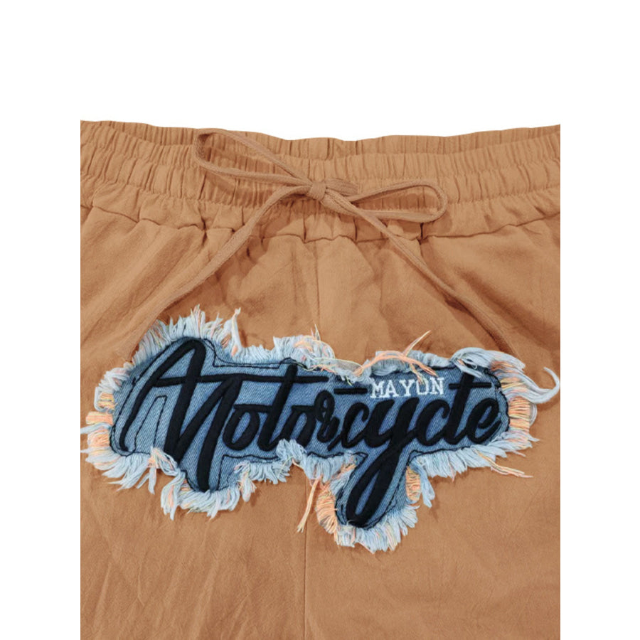 Men’s Full Size Drawstring Letter Casual Pants Plus Size Apparel and Accessories