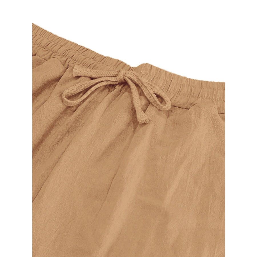 Men’s Full Size Drawstring Letter Casual Pants Plus Size Apparel and Accessories