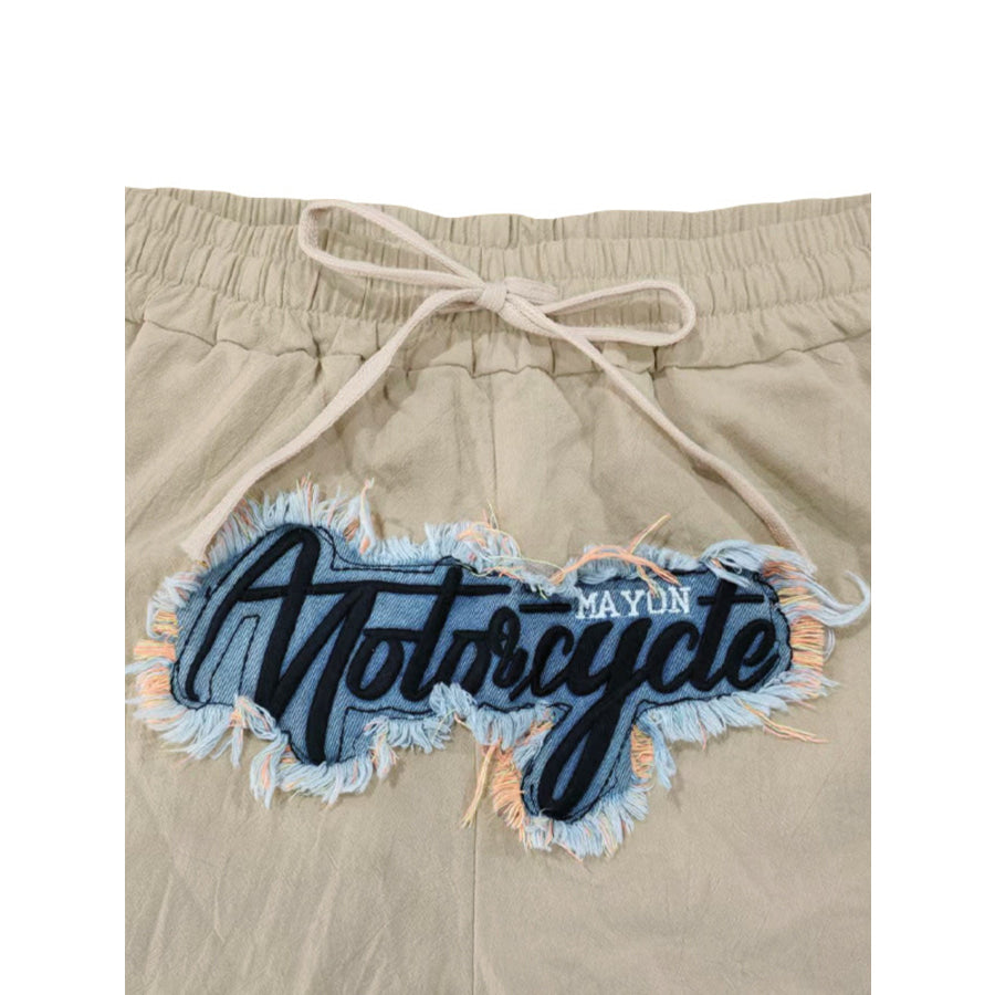 Men’s Full Size Drawstring Letter Casual Pants Plus Size Apparel and Accessories