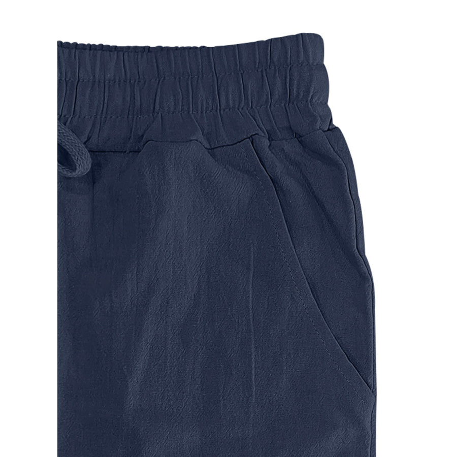 Men’s Full Size Drawstring Letter Casual Pants Plus Size Apparel and Accessories