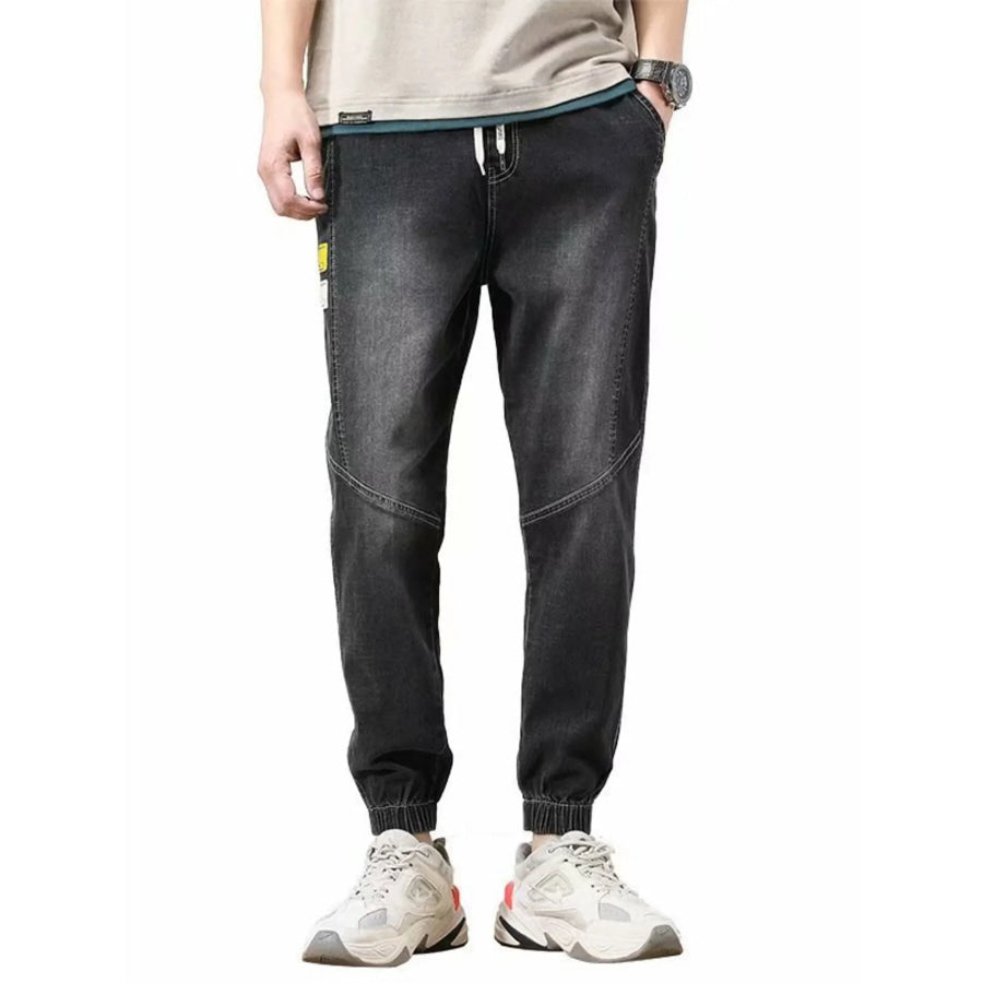 Men’s Full Size Drawstring Loose Fit Jeans Plus Size Apparel and Accessories