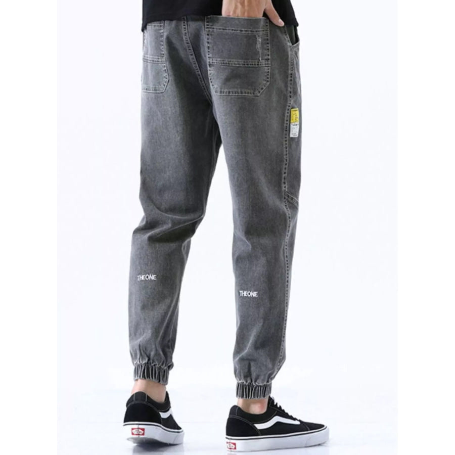 Men’s Full Size Drawstring Loose Fit Jeans Plus Size Apparel and Accessories