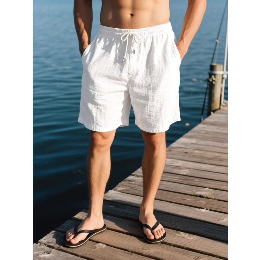 Men’s Full Size Drawstring Shorts with Pockets Plus Size Apparel and Accessories