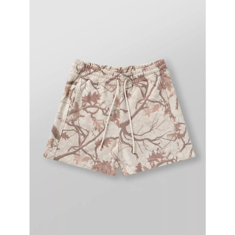 Men’s Full Size Drawstring Shorts with Pockets Plus Size Eggshell / S Apparel and Accessories
