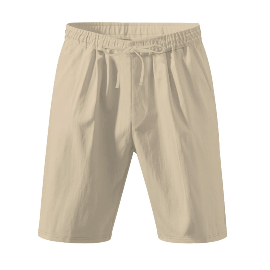 Men’s Full Size Drawstring Shorts with Pockets Plus Light Khaki / S Apparel and Accessories