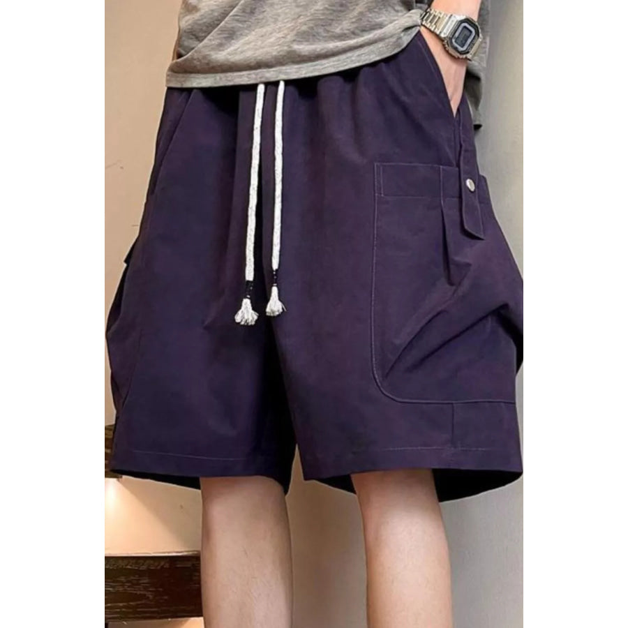 Men’s Full Size Drawstring Shorts with Pockets Plus Size Purple / S Apparel and Accessories