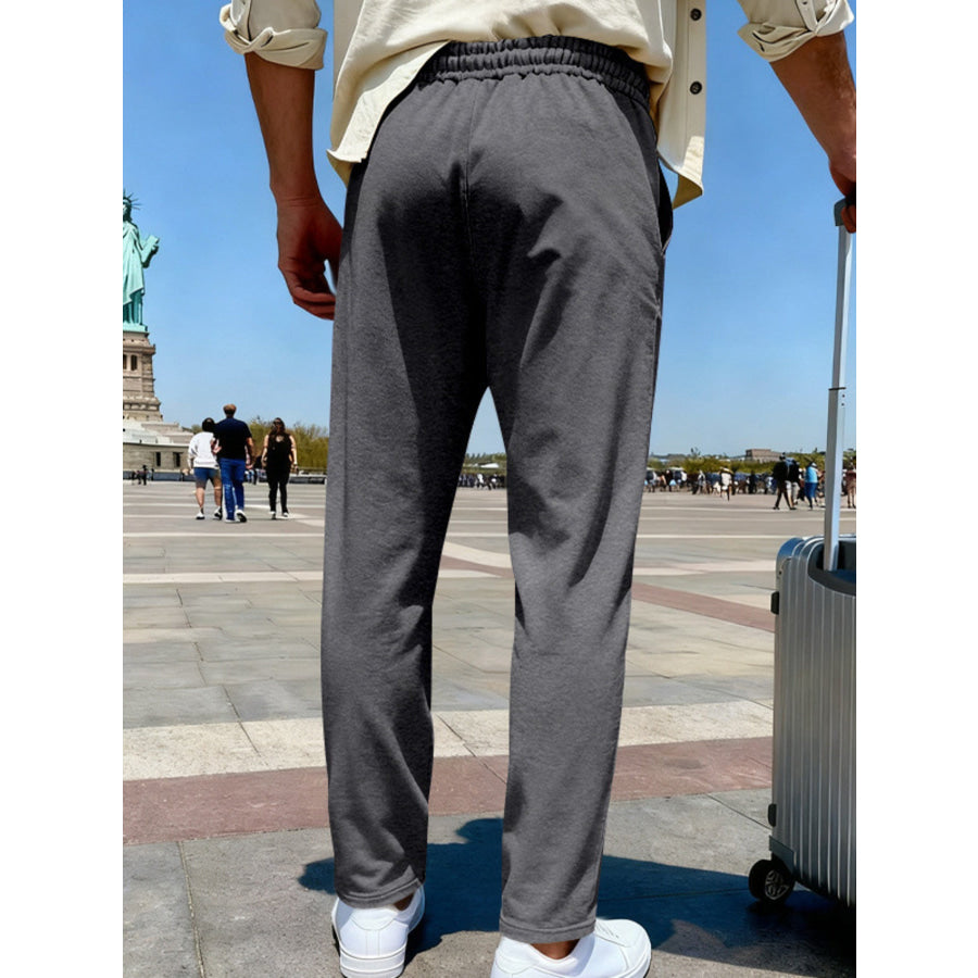 Men’s Full Size Drawstring Wide Leg Pants Plus Apparel and Accessories