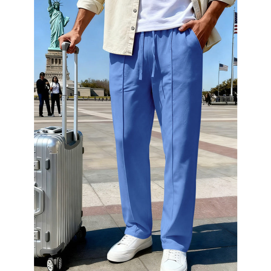 Men’s Full Size Drawstring Wide Leg Pants Plus Apparel and Accessories