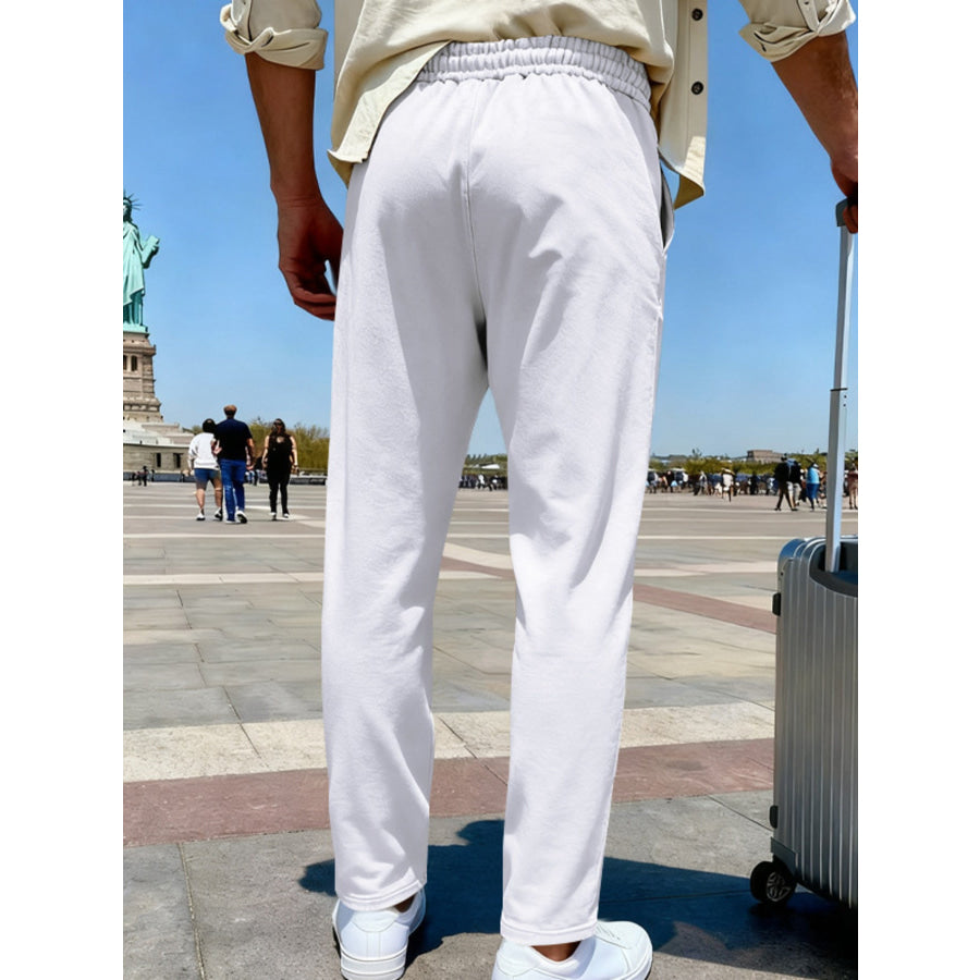 Men’s Full Size Drawstring Wide Leg Pants Plus Apparel and Accessories