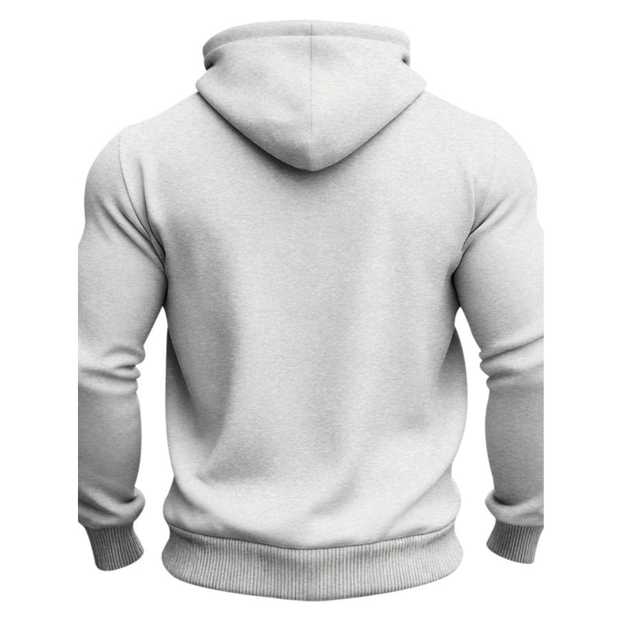 Men’s Full Size Fleece Hoodie with Dual Chest Pockets Plus Size Apparel and Accessories