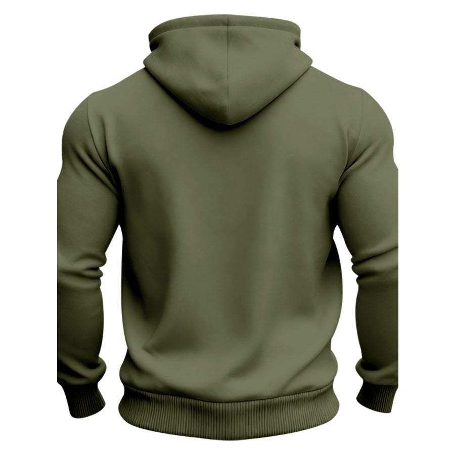 Men’s Full Size Fleece Hoodie with Dual Chest Pockets Plus Size Apparel and Accessories