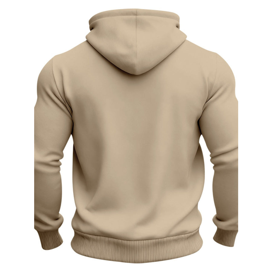Men’s Full Size Fleece Hoodie with Dual Chest Pockets Plus Size Apparel and Accessories