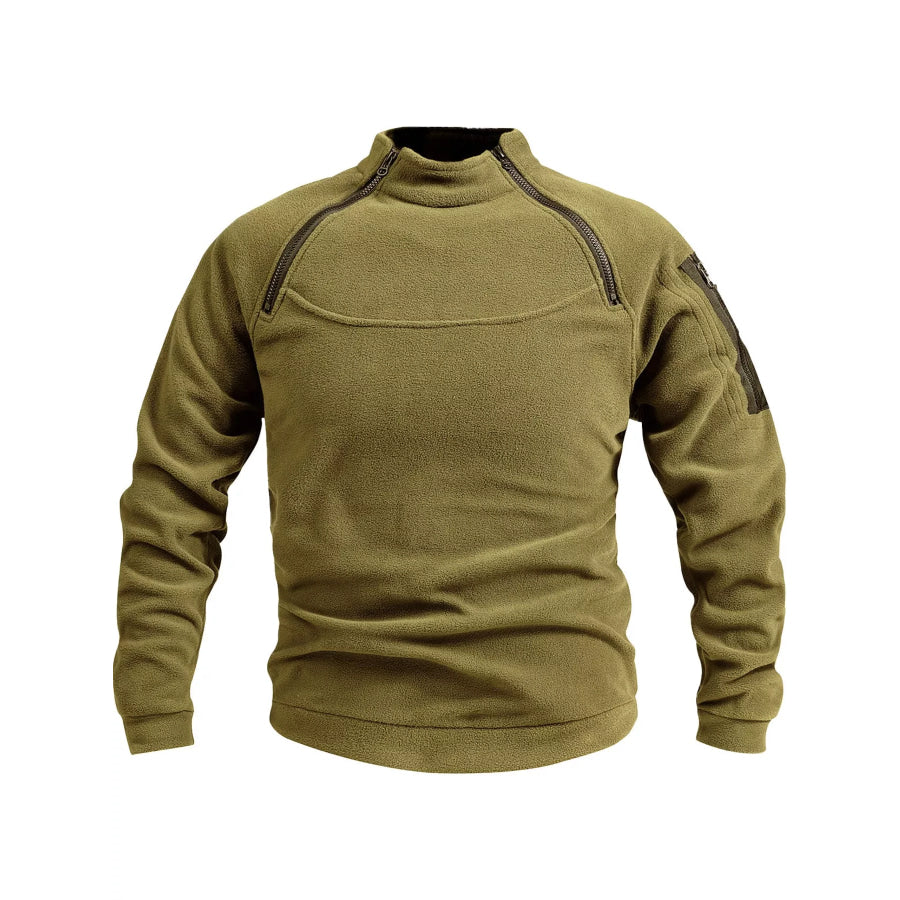 Men’s Full Size Fleece Sweatshirt with Dual Zipper Plus Yellow-Green / S Apparel and Accessories