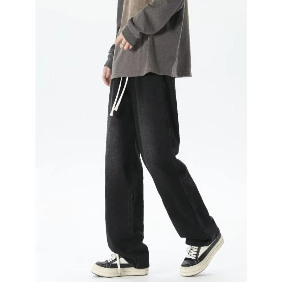 Men’s Full Size Gradient Wash Loose Fit Jeans Plus Size Apparel and Accessories