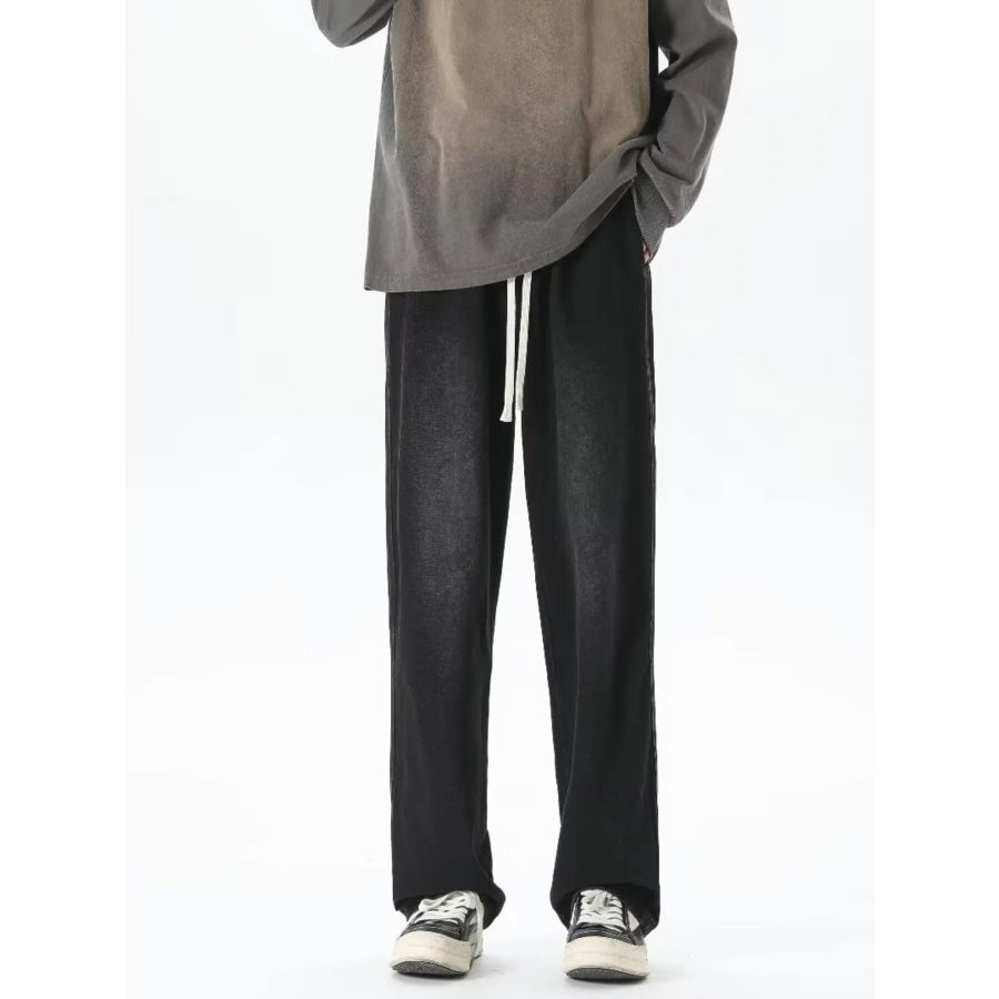 Men’s Full Size Gradient Wash Loose Fit Jeans Plus Size Black / S Apparel and Accessories