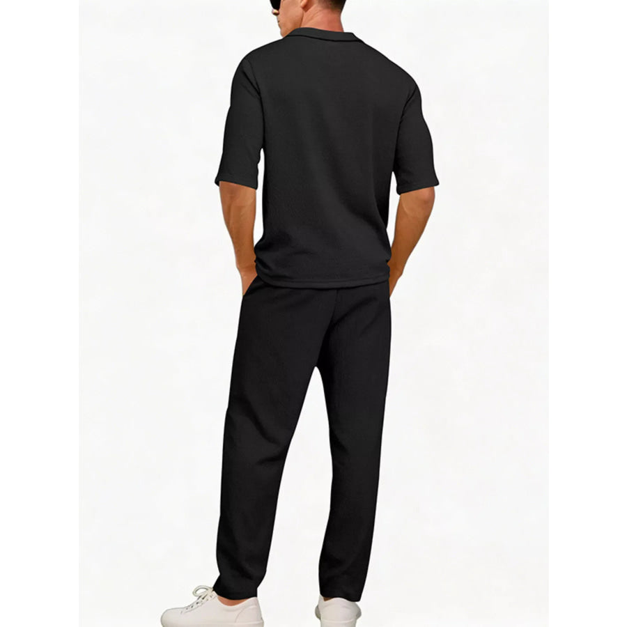 Men’s Full Size Half Sleeve Top and Pants Set Plus Size Apparel and Accessories