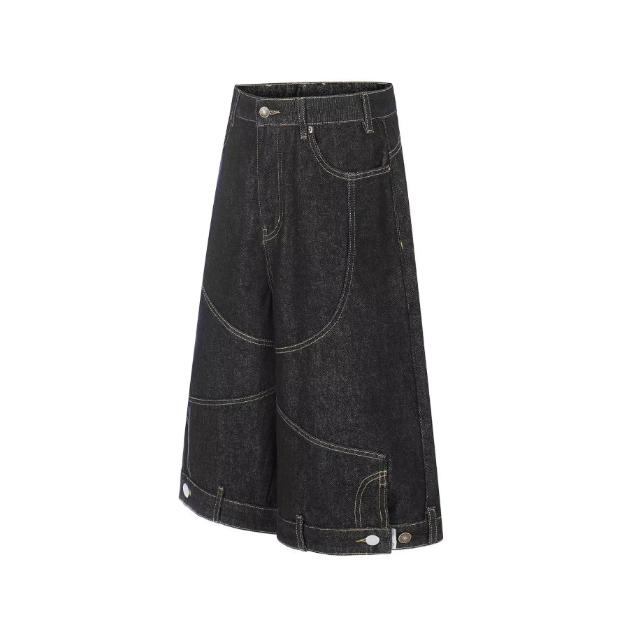 Men’s Full Size High-Waisted Wide-Leg Denim Capris Plus Size Apparel and Accessories