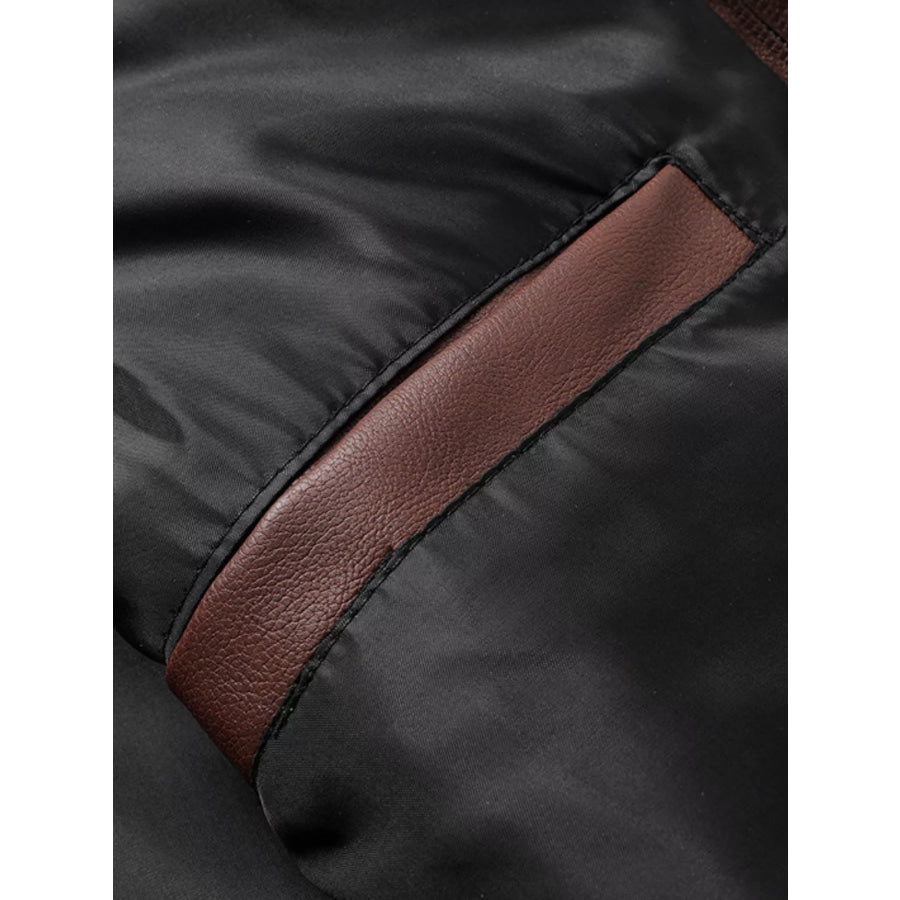 Men’s Full Size Hooded Faux Leather Motorcycle Jacket Plus Size Apparel and Accessories