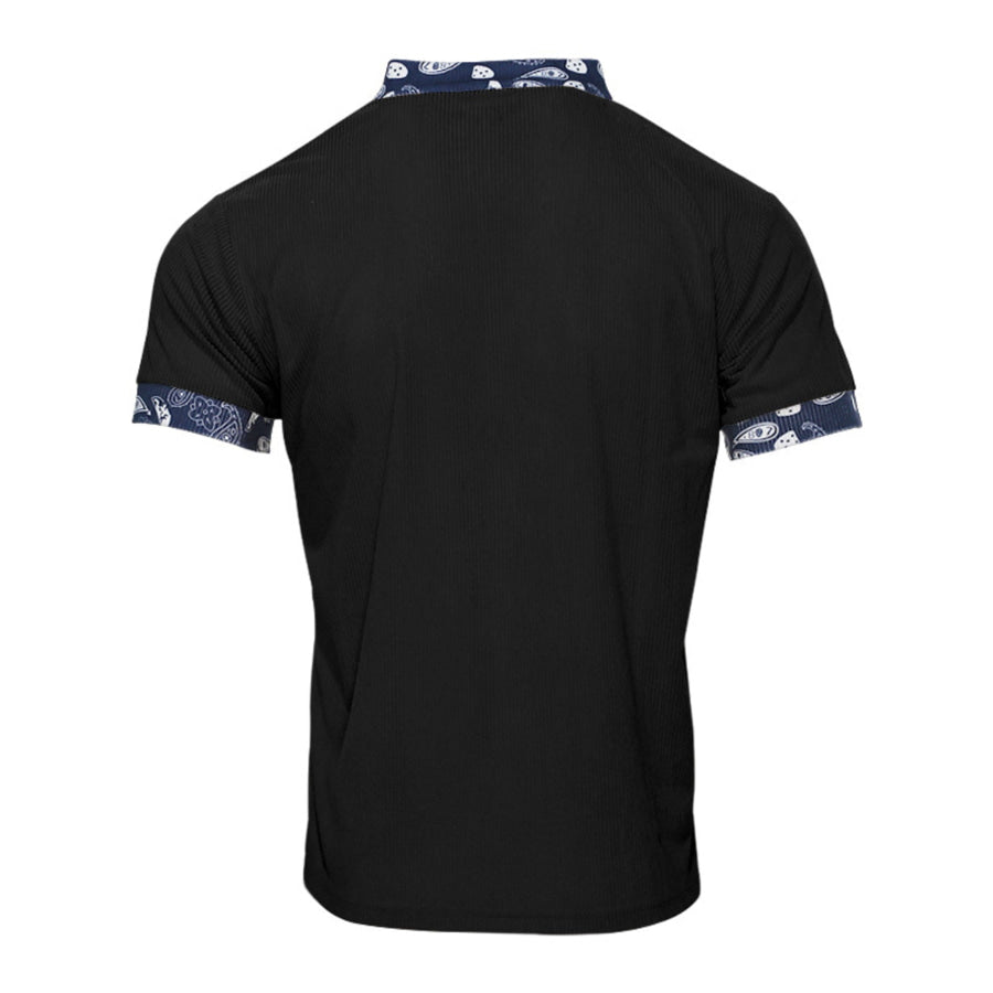 Men’s Full Size Lace-Up Collar T-Shirt Plus Size Apparel and Accessories