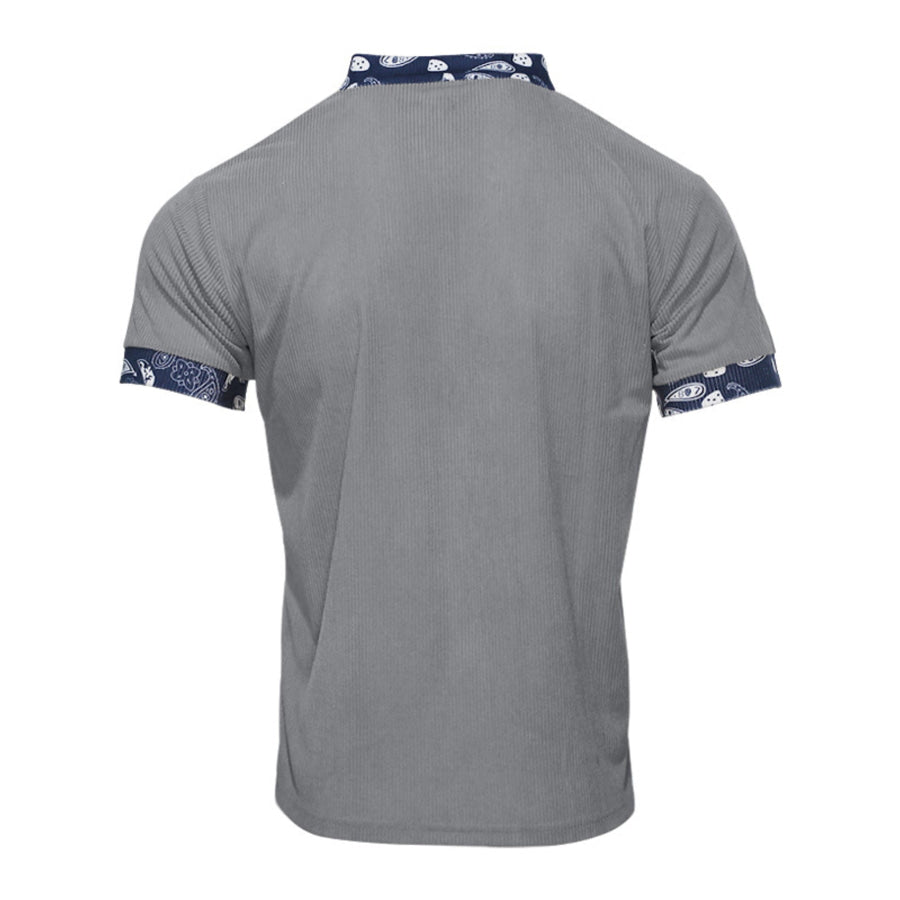 Men’s Full Size Lace-Up Collar T-Shirt Plus Size Apparel and Accessories