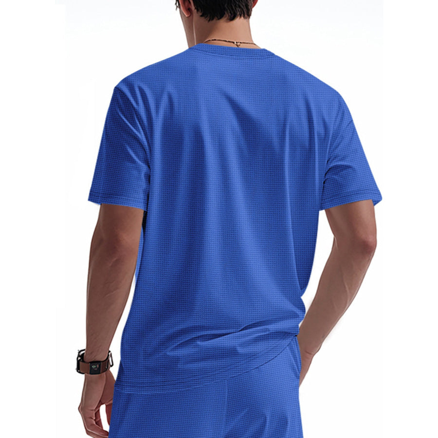 Men’s Full Size Lace-Up Neck T-Shirt Plus Size Apparel and Accessories