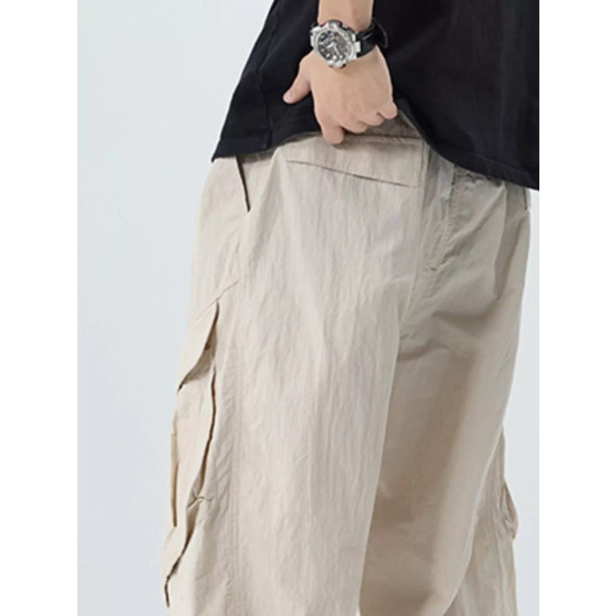 Men’s Full Size Lightweight Cargo Pants with Adjustable Belt Plus Size Apparel and Accessories