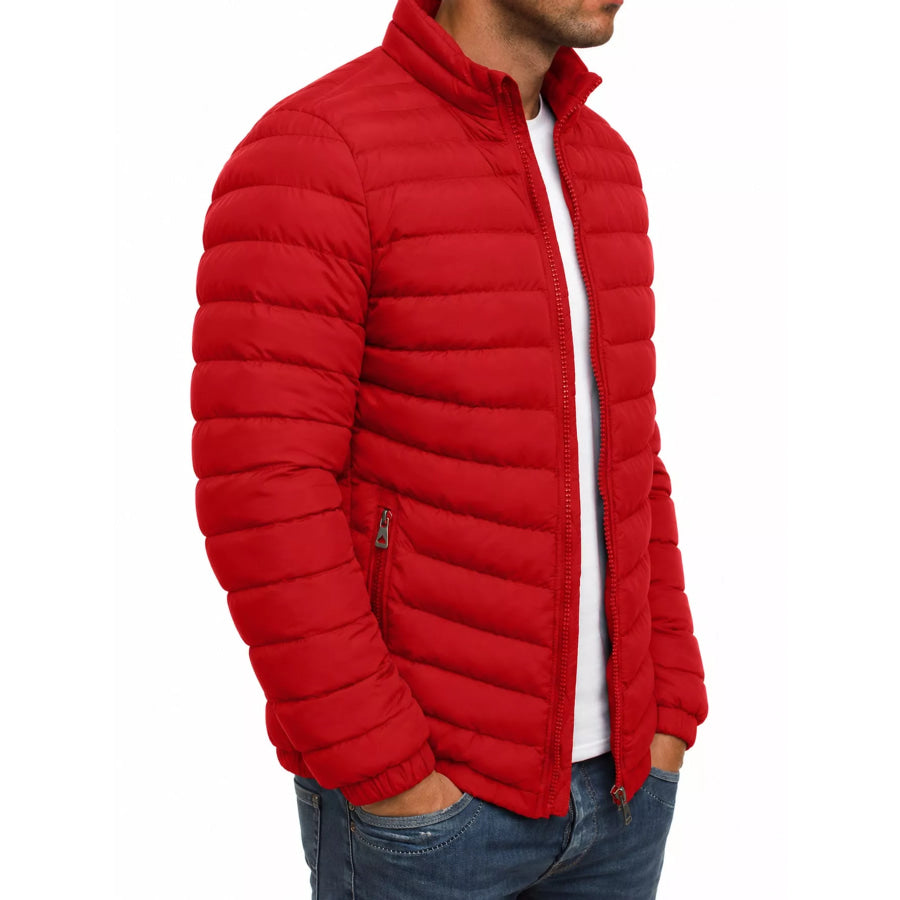 Men’s Full Size Lightweight Quilted Puffer Jacket Plus Red / S Apparel and Accessories