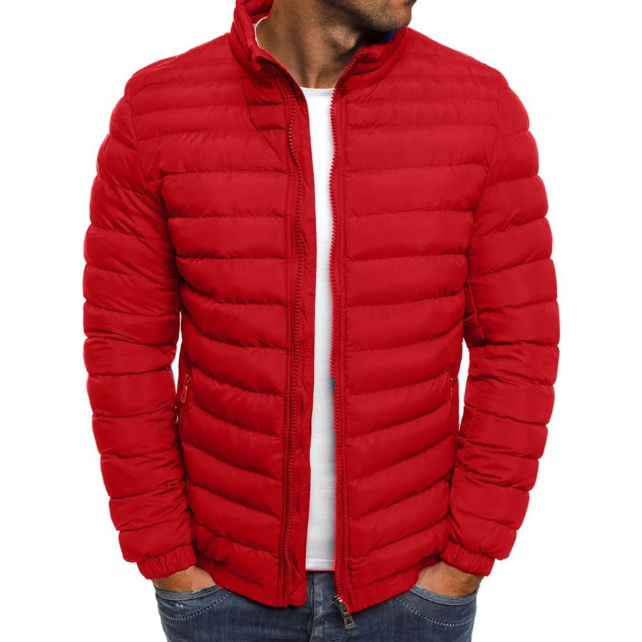 Men’s Full Size Lightweight Quilted Puffer Jacket Plus Red / S Apparel and Accessories
