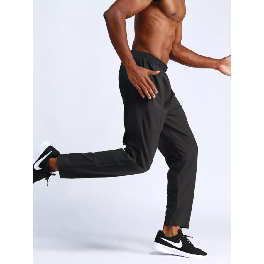 Men’s Full Size Lightweight Running Active Pants Plus Size Black / S Apparel and Accessories