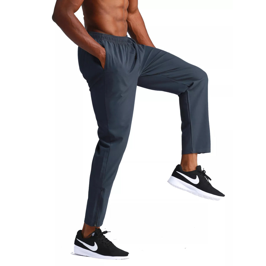Men’s Full Size Lightweight Running Active Pants Plus Size Blue / S Apparel and Accessories