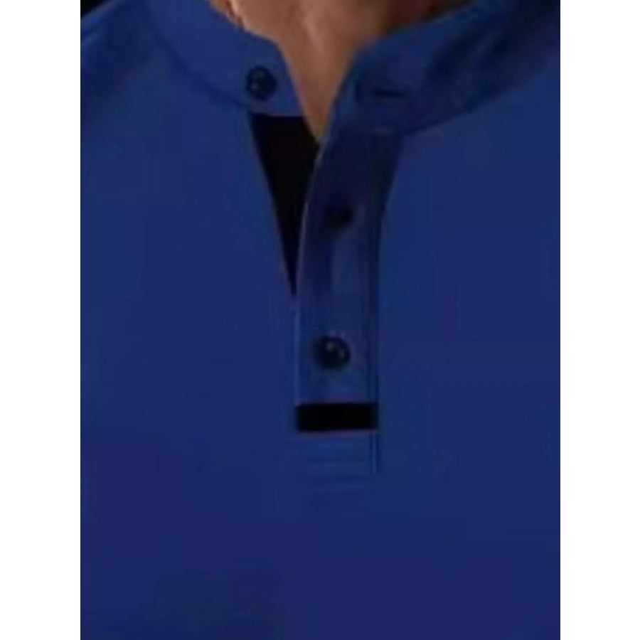 Men’s Full Size Long Sleeve Button Detail T-Shirt Plus Size Apparel and Accessories