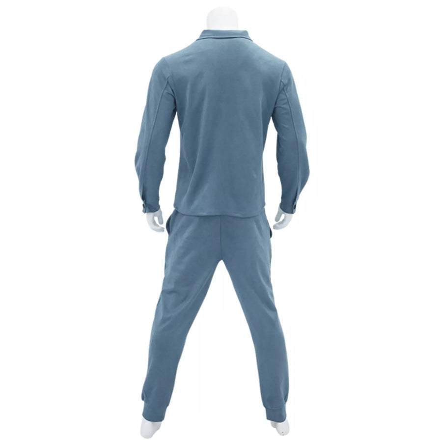 Men’s Full Size Long-Sleeve Shirt and Joggers Set Plus Size Apparel and Accessories