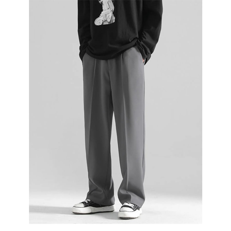 Men’s Full Size Loose Fit Casual Pants Plus Size Gray / S Apparel and Accessories