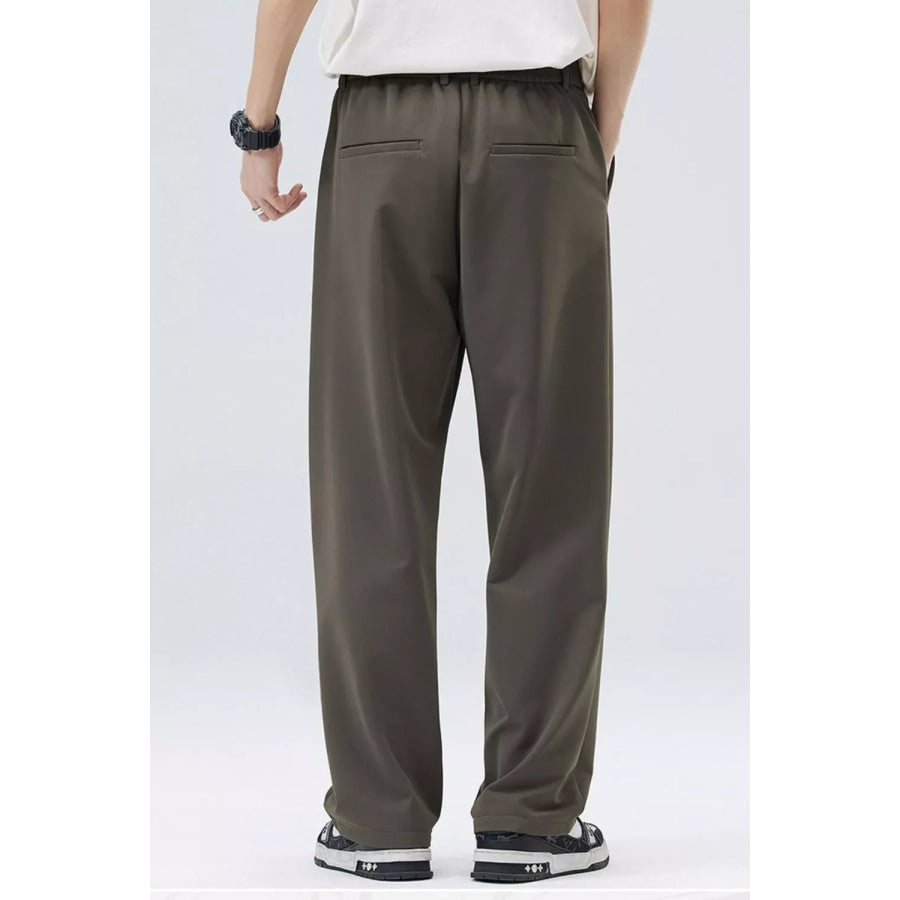 Men’s Full Size Loose Fit Casual Pleated Pants Plus Size Apparel and Accessories