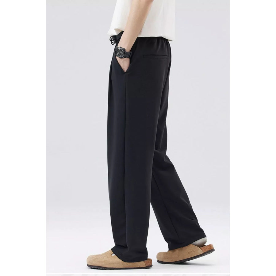 Men’s Full Size Loose Fit Casual Pleated Pants Plus Size Apparel and Accessories