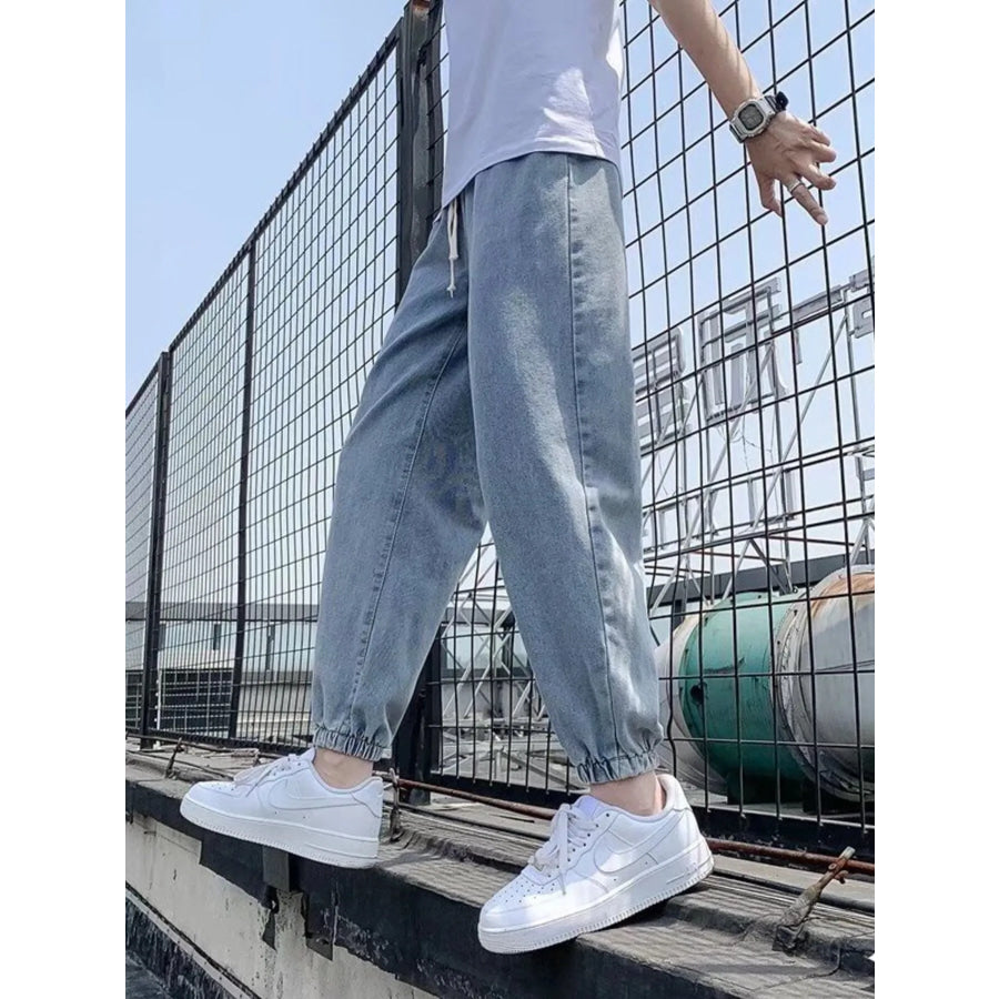 Men’s Full Size Loose Fit Drawstring Jeans Plus Size Apparel and Accessories
