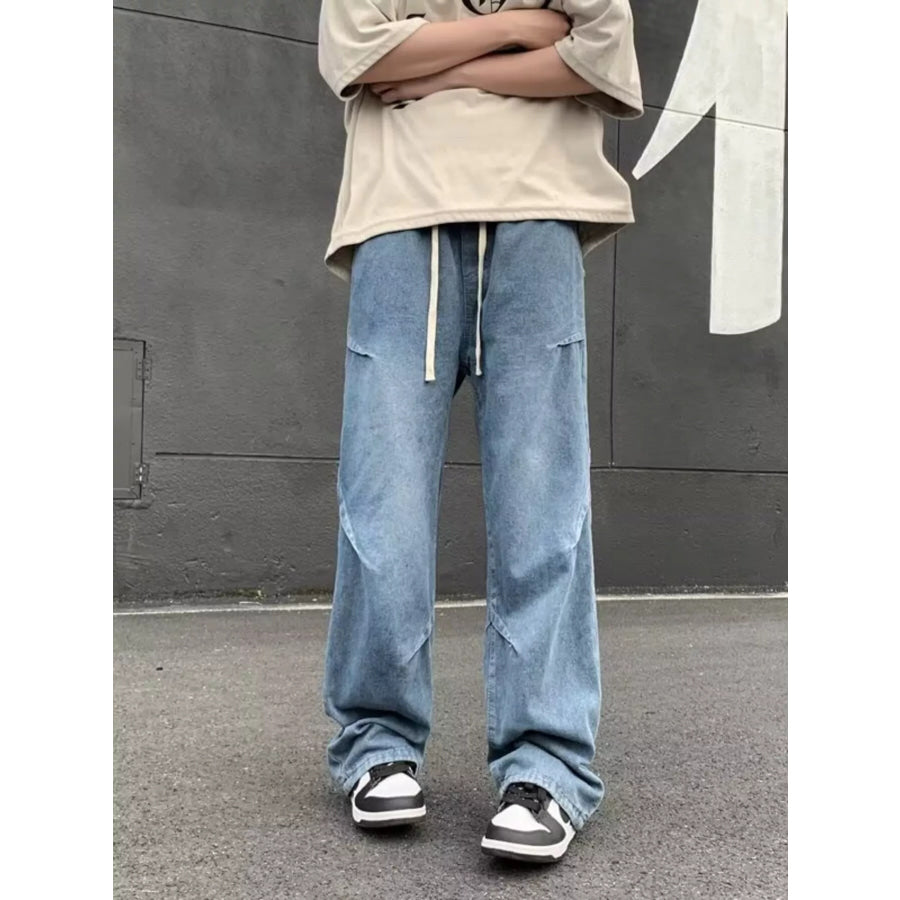 Men’s Full Size Loose Fit Jeans Plus Size Blue / S Apparel and Accessories